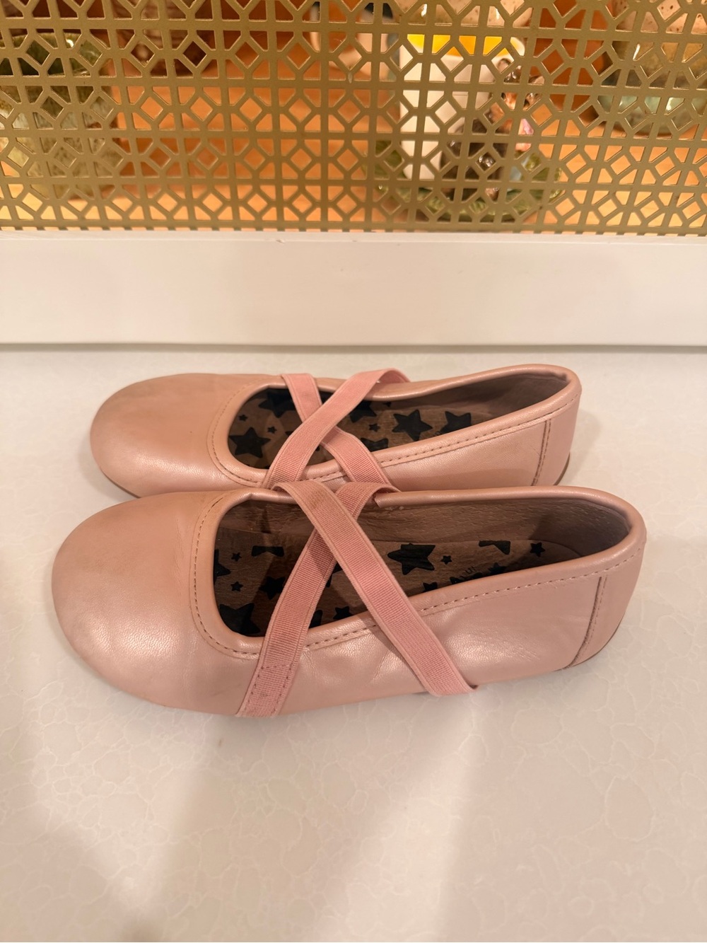Livie & Luca Pink Leather Ballet Flats with Crisscross Straps! GUC! Size 12T - Picture 1 of 7